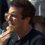 Rick Mercer with peanut butter on face