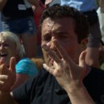 Rick Mercer with peanut butter on face